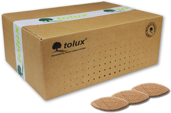 Tolux Flachdübel Grösse 0, Packung mit 1000 Stück, Lamello Dübel, Kompatibel mit Lamellofräse, Hochw