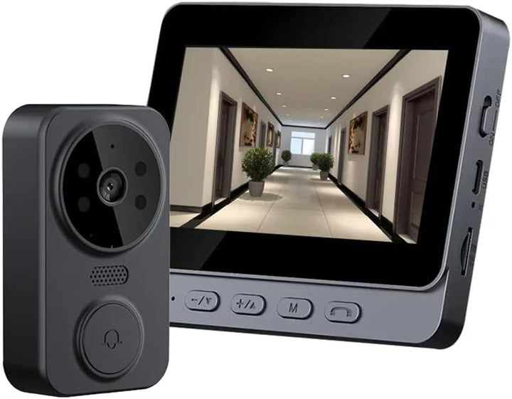 TKMARS Türklingelkamera - Kabellose Video 2-Wege Audio Gegensprechanlage mit 4,3 Zoll IPS Bildschirm