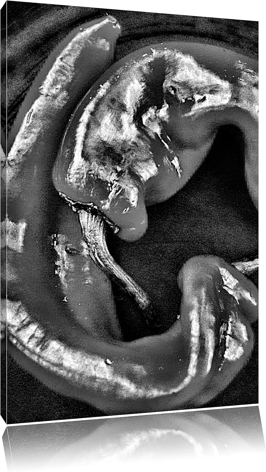 Pixxprint scharfe Chilischoten / 100x70cm Leinwandbild bespannt auf Holzrahmen/Wandbild Kunstdruck D