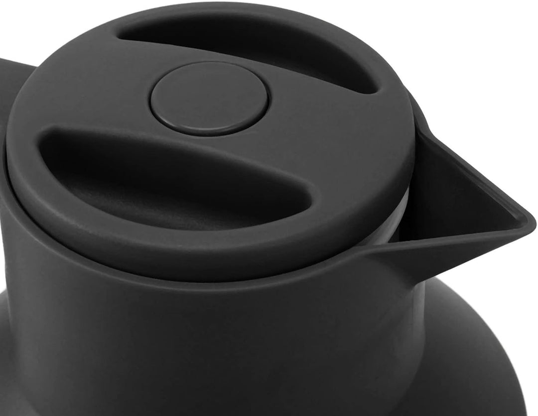 1 L Kaffee Isolierkanne, Kaffee Thermokanne mit Deckel und Holzgriff, Doppelwandige Vakuum Wärmespei