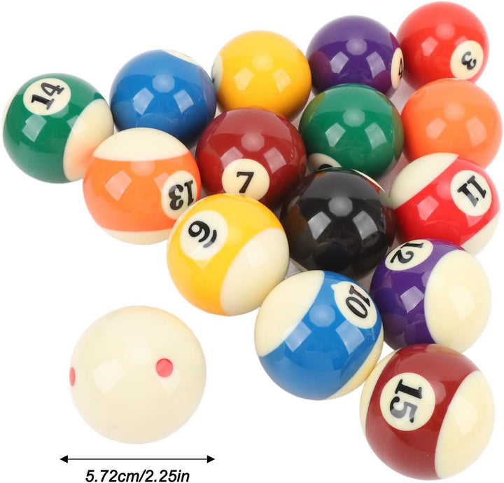 Billardkugeln Set, 16 Stück Billiard Kugel Set 5,72 cm/2,25 Zoll Billardkugel Harz Billiardtisch Bäl