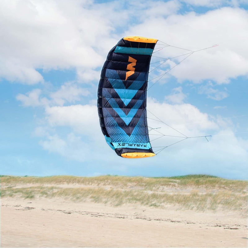 Wolkenstürmer® Paraflex Trainer 3-Leiner Lenkmatte 2.3 (türkis) - „Ready to Fly“ Kite Drachen inkl.