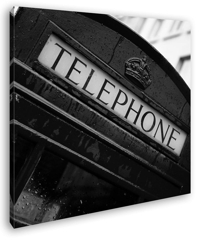 deyoli Englische rote Telefonzelle Format: 70x70 Effekt: Schwarz&amp;Weiss als Leinwandbild, Motiv ferti
