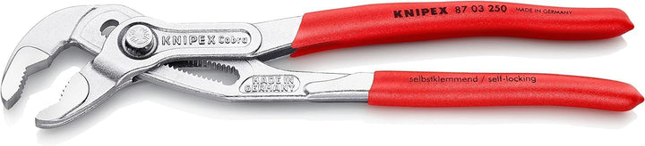 KNIPEX Cobra, Wasserpumpenzange | Rohrzange, Chrom-Vanadium, Rostschutz verchromt, 250 mm (SB-Karte/