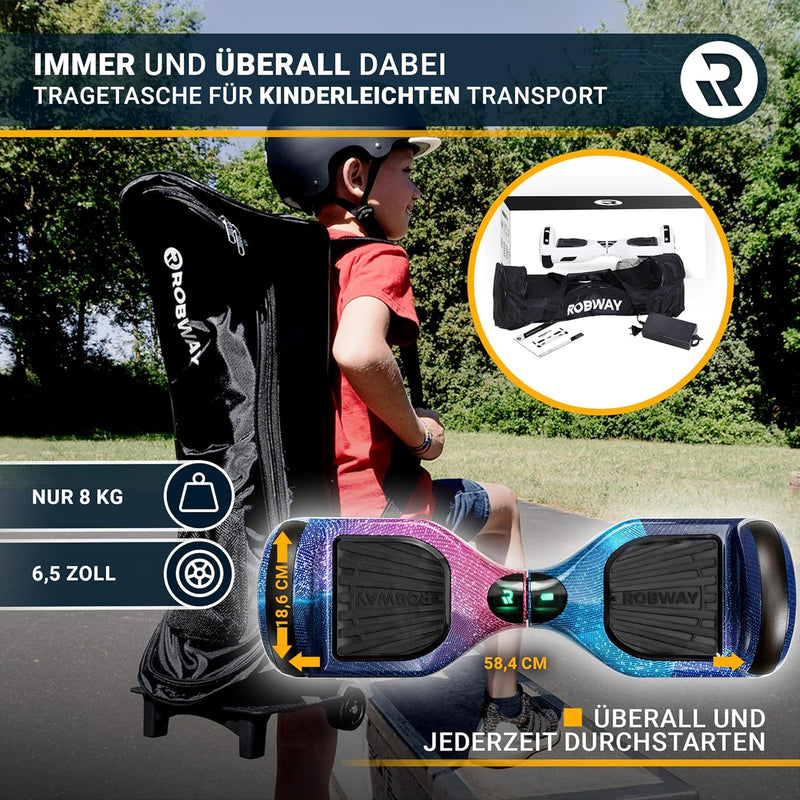 Robway W1 Hoverboard - Das Original - Samsung Marken Akku - Self Balance - 22 Farben - Bluetooth - 𝟮