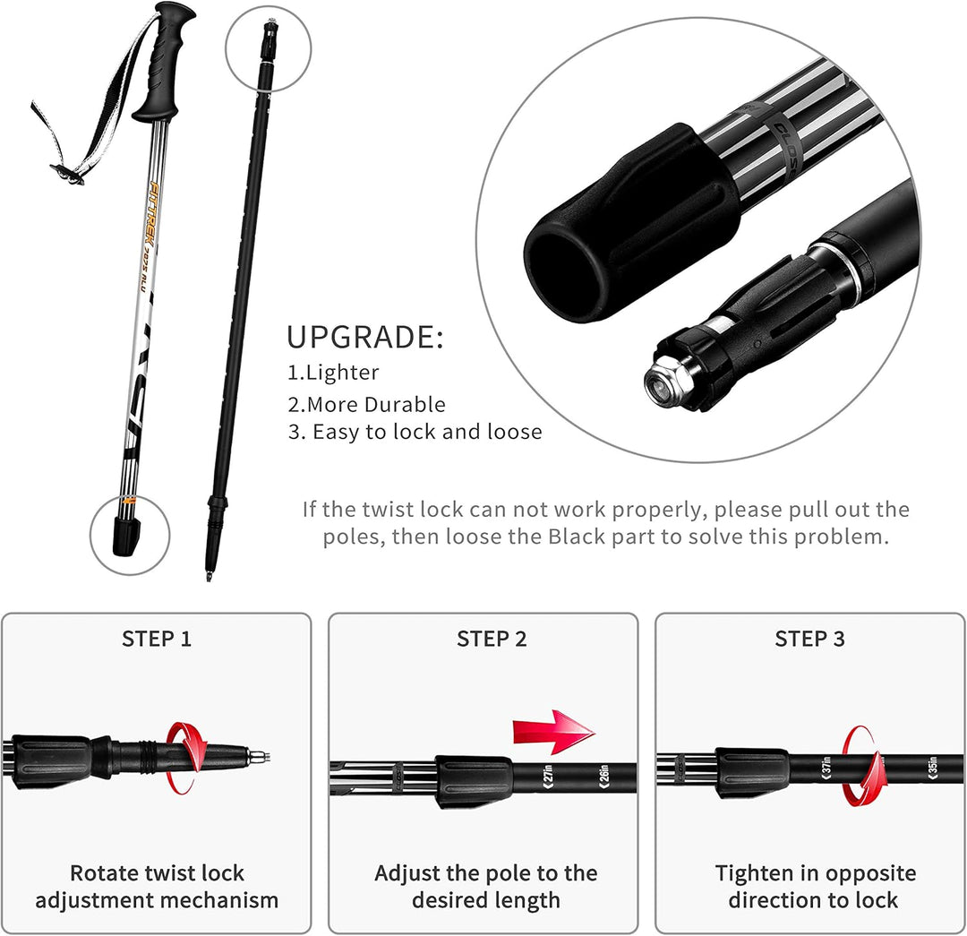 FitTrek Wanderstöcke Kinder - Trekkingstöcke - Walking Stöcke Teleskop - Nordic Walking Stock Verste