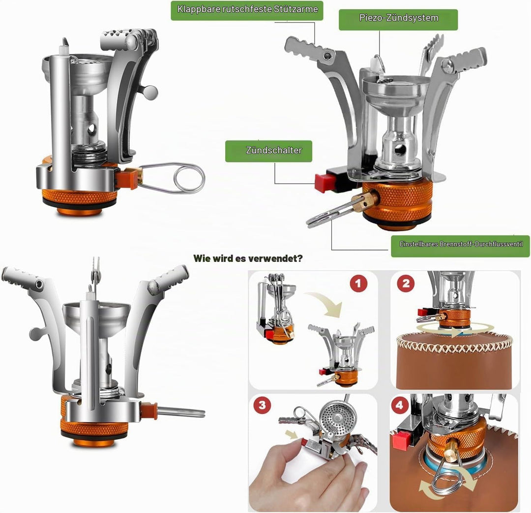 Camping Kochgeschirr Mess Kit, Edelstahl Camping Kochset, Backpacking Kochen Set Backpacking Ausrüst