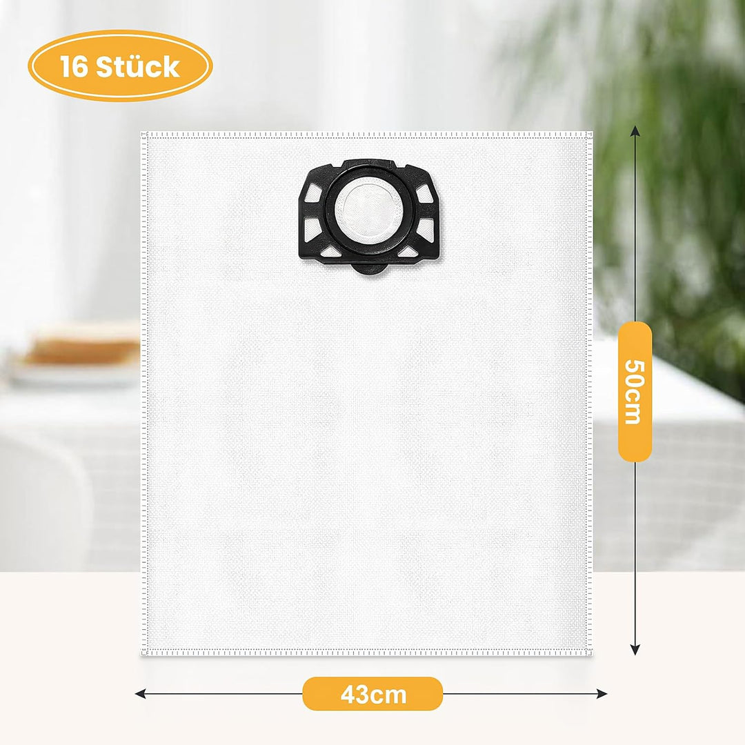 16 Stück KFI 357 Staubsaugerbeutel für Kärcher WD2 Plus / WD3 / WD3 Battery/SE 4001 / SE 4002 / KWD1
