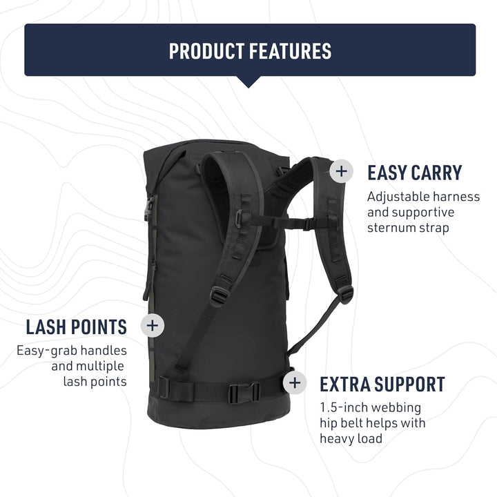 Mochila estanca BIG RIVER 75L negra Jet Black 75 Liter, Jet Black 75 Liter