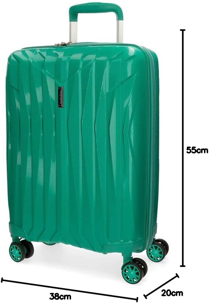 Movom Fuji Kabinenkoffer Grün 39x55x20 cms Hartschalen Polypropylen TSA-Schloss 37L 2,7Kgs 4 Doppelr