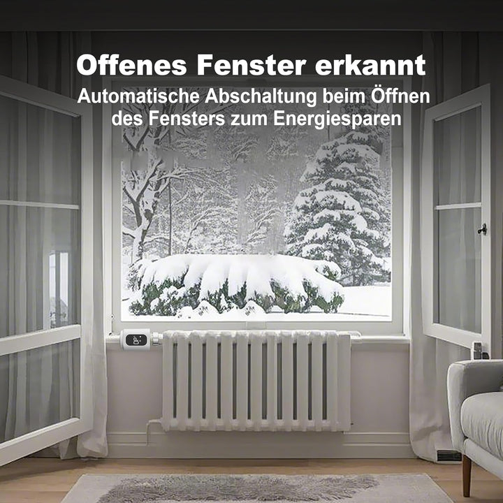 ECOBAY WiFi Heizkörperthermostat, kein Hub erforderlich, smartes TRV, kabelloses Heizungsthermostat,