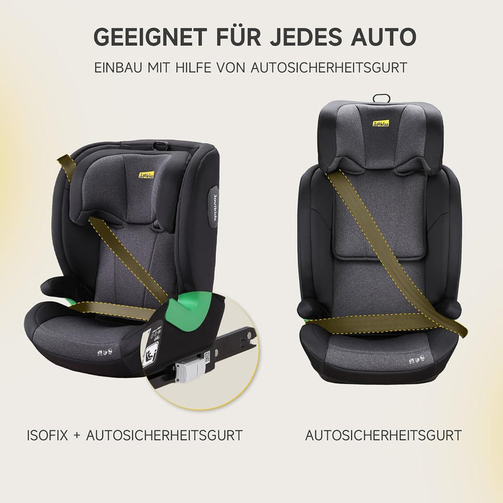 i-Size R129 Kinderautositz für 3,5 bis 12 Jahre (100-150 cm), Mit verstellbarer Rückenlehne, Kopfstü