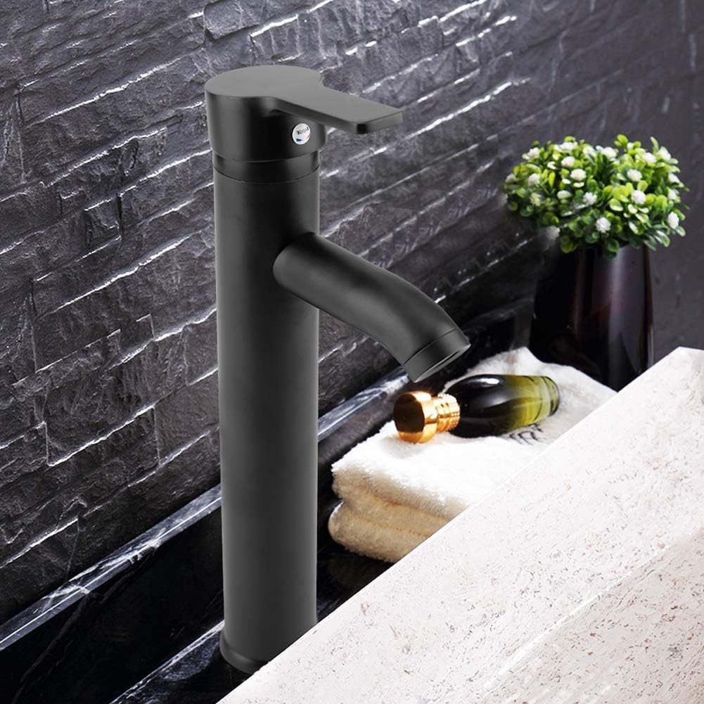Fdit Edelstahl Wasserhahn, Hot Cold Basin Mixer Wasserhahn Waschbecken Wasserhahn für Badezimmer Toi