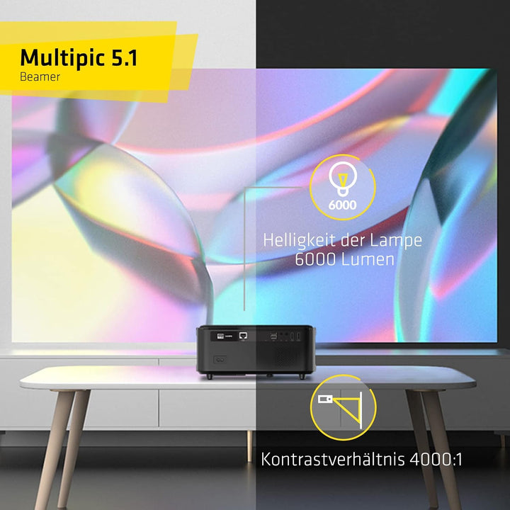 OVERMAX Multipic Bildprojektor, Projektor LED, Full HD 1080p, 3175x257x1172 cm, Seitenverhältnis 16: