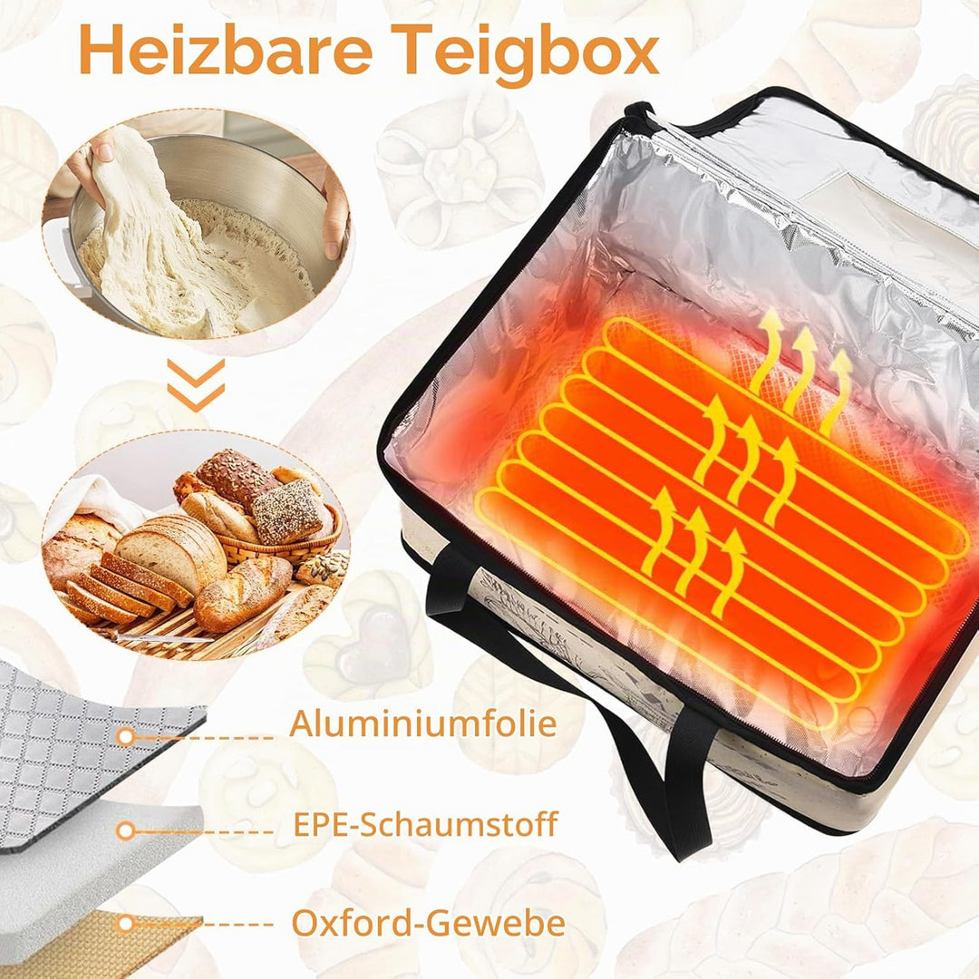 Brot Gärbox, Sauerteigbrot Gärbox mit Einstellbarer Temperatur und Timer, für Selbstgemachtes Brot u