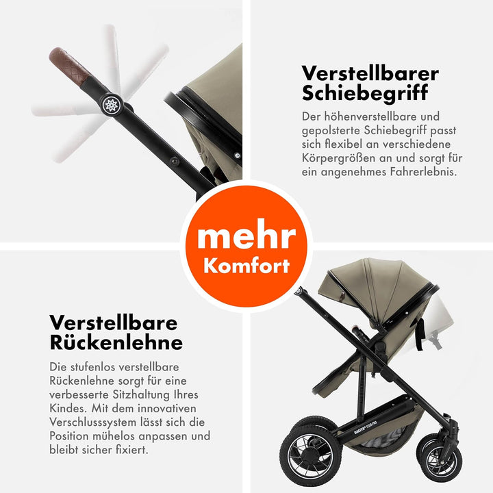 Daliya® FLEXI-PRO M 2in1 Kinderwagen &amp; Buggy (Beige), Beige