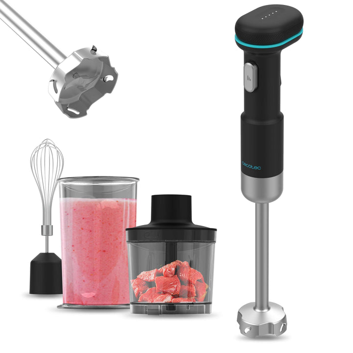 Cecotec Handmixer Tragbar Gleichstrommotor BlendGo Hand. 180W, Akku mit Ladezeit von 2 Stunden, 30 M