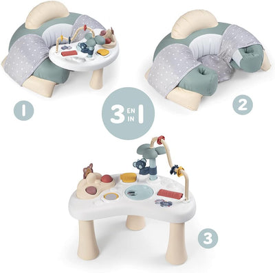 Smoby Toys - Little Smoby Babysitz mit Spieltisch - aufblasbarer Rundsitz mit Rücken- und Armlehne,