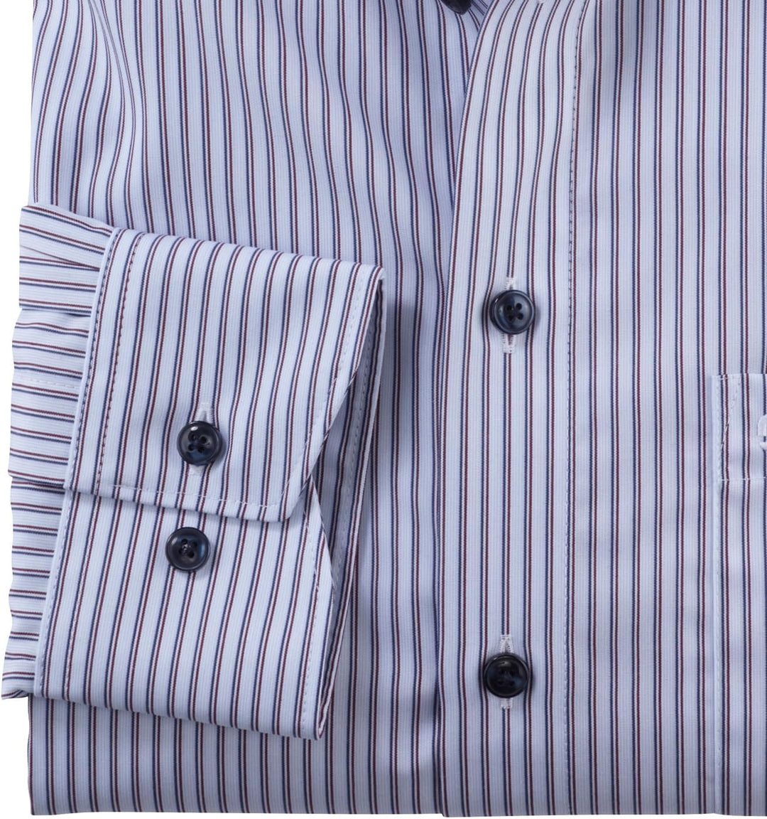 OLYMP Herren Businesshemd Langarm Luxor,Gestreift,modern fit,Global Kent 37 Dunkelrot 39, 37 Dunkelr