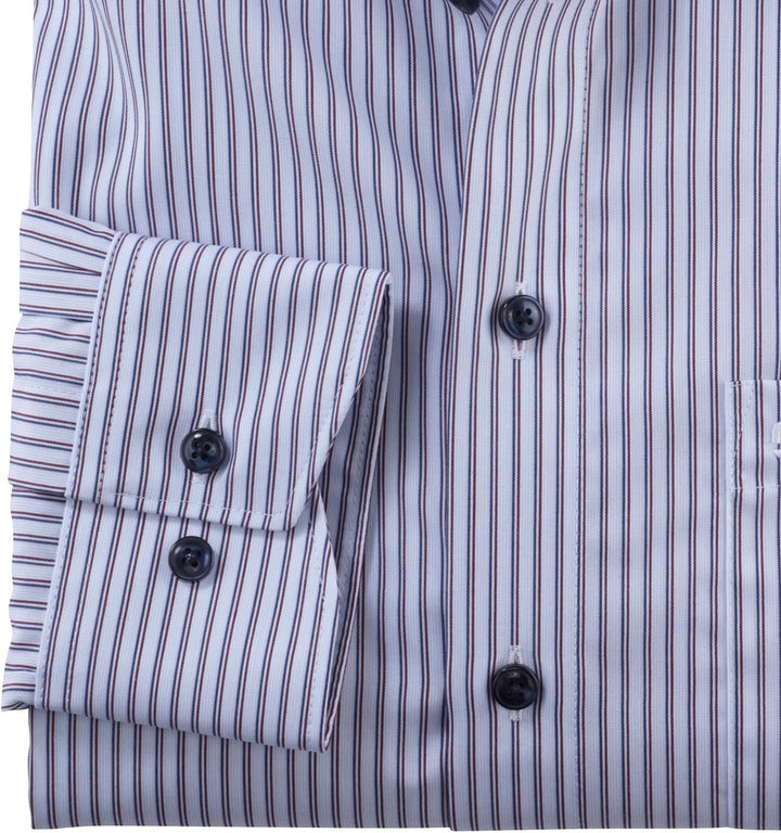 OLYMP Herren Businesshemd Langarm Luxor,Gestreift,modern fit,Global Kent 37 Dunkelrot 39, 37 Dunkelr