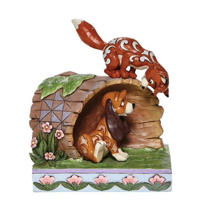 Jim Shore Disney Traditions Der Fuchs und der Hund ‚Unwahrscheinliche Freunde‘ Figurine One Size, On