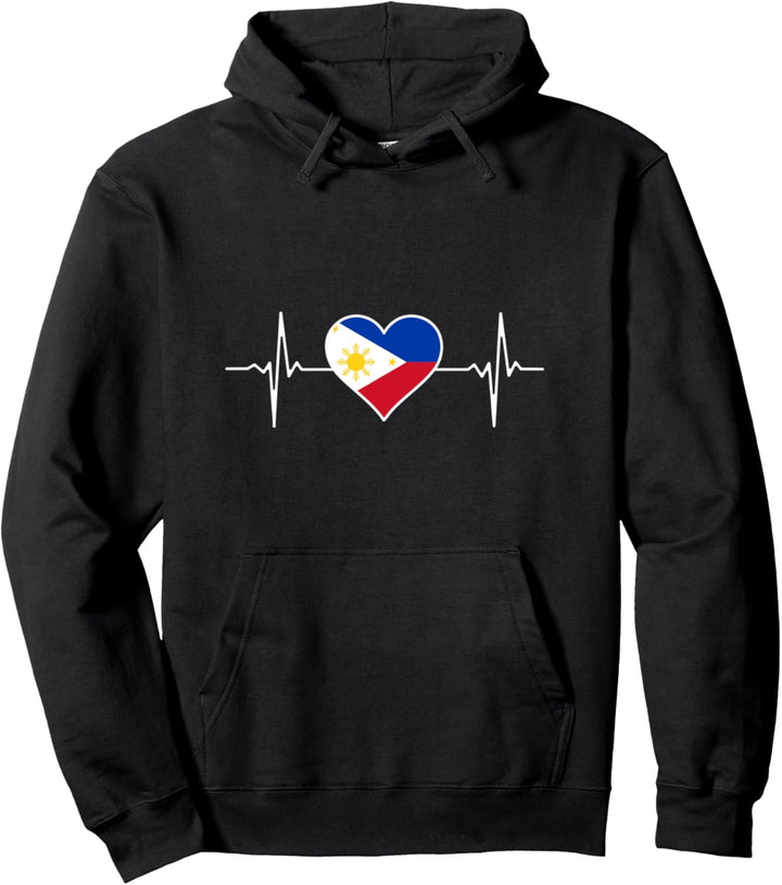 Herzschlag Philippinen Flagge Pulse Souvenir Pullover Hoodie