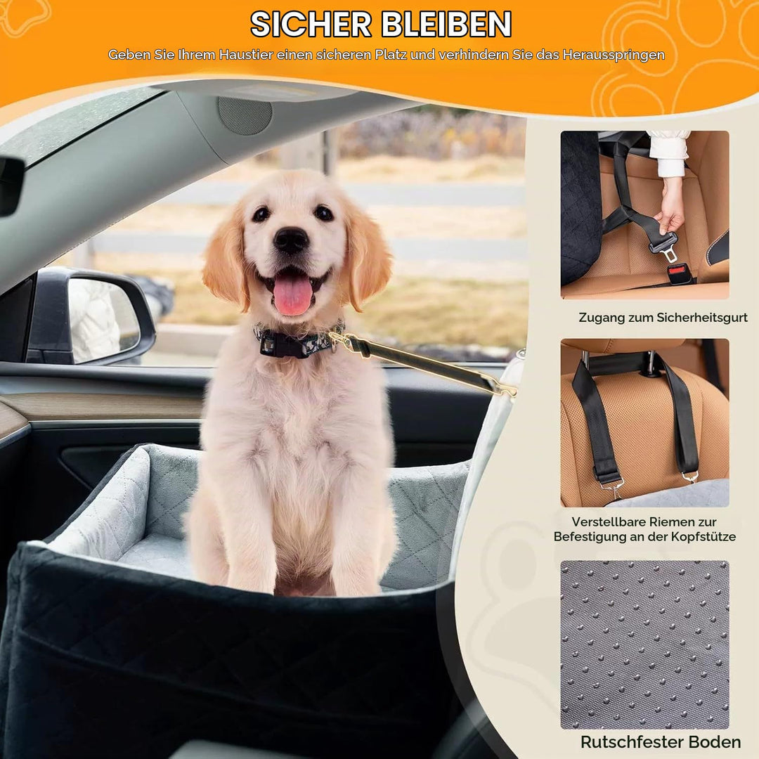 Hunde Autositz Für Mittlere Hunde,Hundesitz Auto Rückbank,Waschbares Hundebett Auto Rückbank Mit Dic