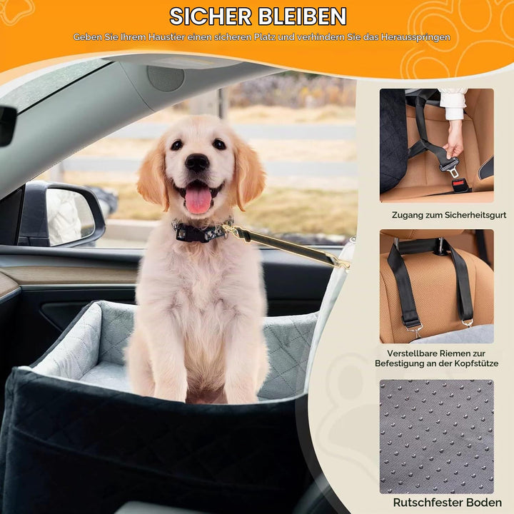 Hunde Autositz Für Mittlere Hunde,Hundesitz Auto Rückbank,Waschbares Hundebett Auto Rückbank Mit Dic