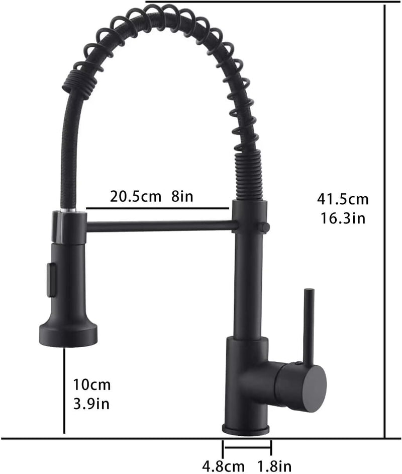 TIMACO Schwarz Armatur Für Küche 360° Drehbar Wasserhahn Küche Küchenarmatur Mit Brause Mischbatteri