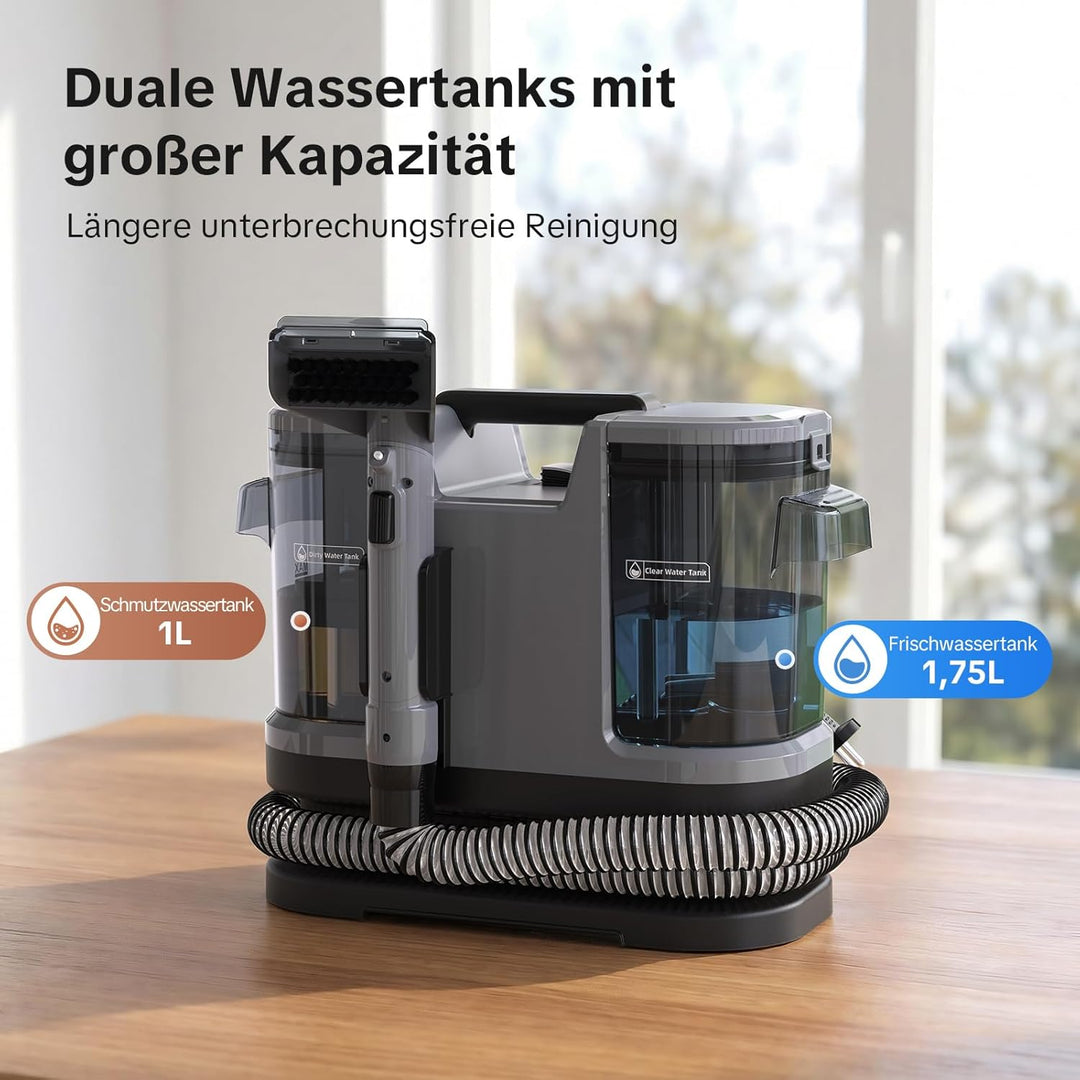 Lubluelu Nasssauger Polsterreiniger Gerät, 600 W - 15 kPa Teppichreiniger Waschsauger, tragbares Tep