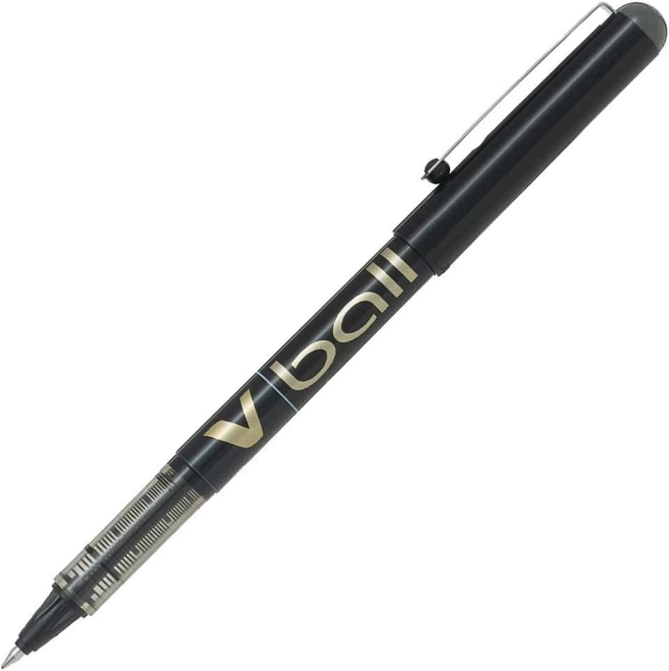 Pilot V-Ball Tintenroller (Flüssigtinte, Spitze 0,7 mm) 12 Stück schwarz