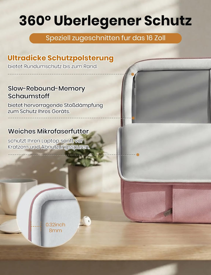 DOMISO Laptoptasche Hülle Stossfest Wasserdicht Laptop Sleeve PC Case Notebook Schutztasche,LP07 16