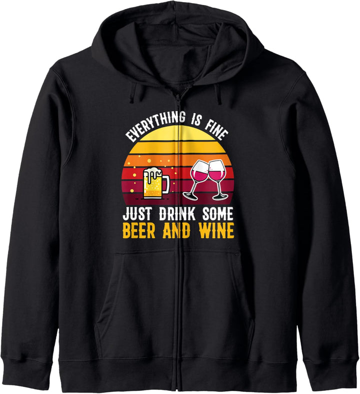 Alles ist in Ordnung Trinken Sie einfach Bier & Wein Alchole Kapuzenjacke