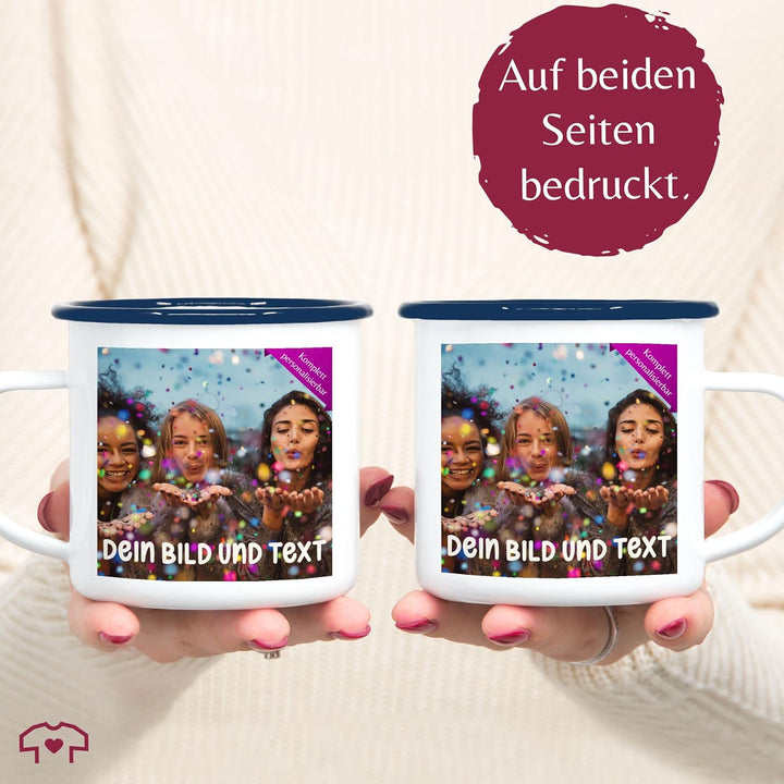 Emaille Tasse Blechtasse - Foto eigenem - Fotogeschenk I Geschenk Bild personalisiert I Geschenk mit