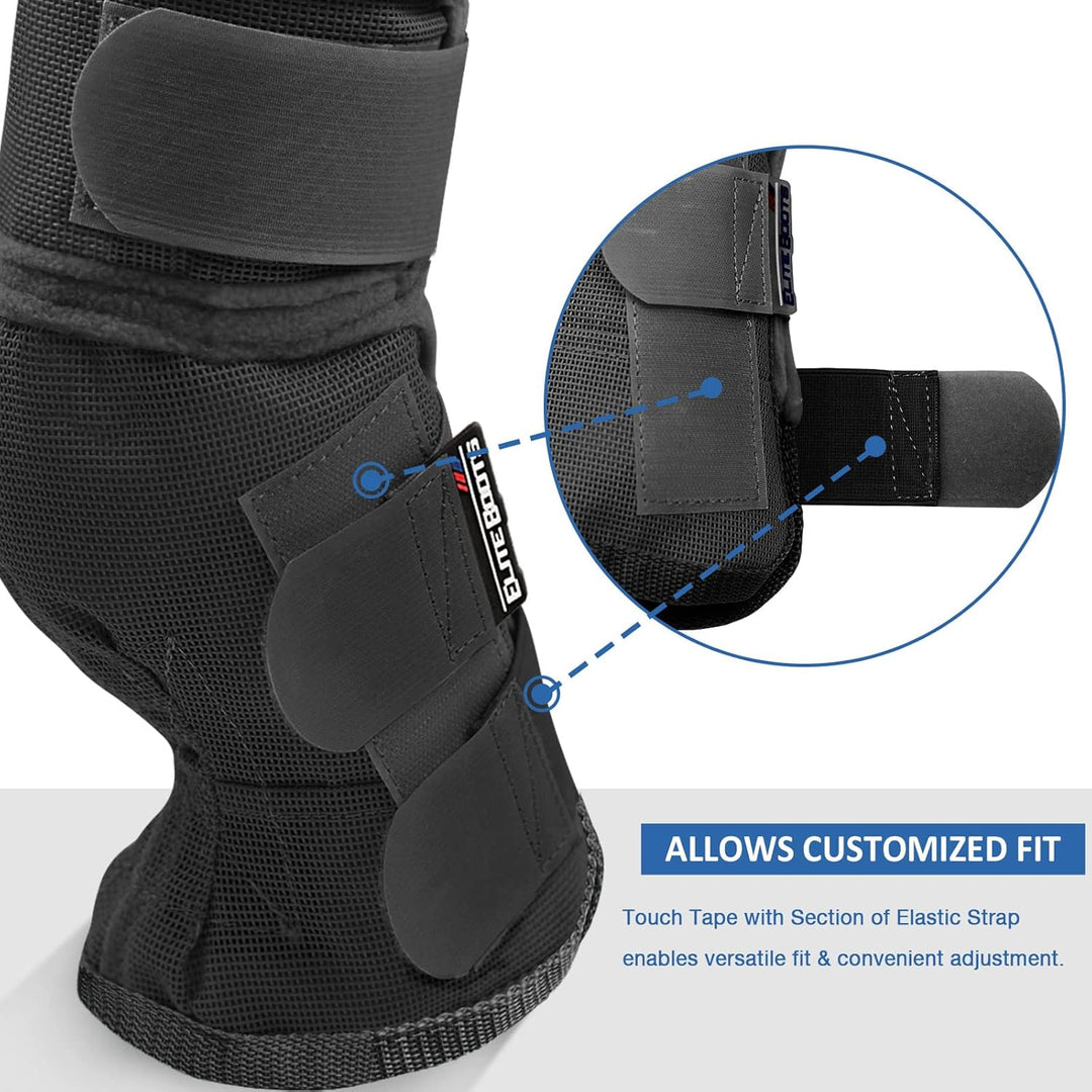 Harrison Howard Fliegenstiefel für Pferde, perfekte konturierte Passform, Beinschoner, dichtes Netz,