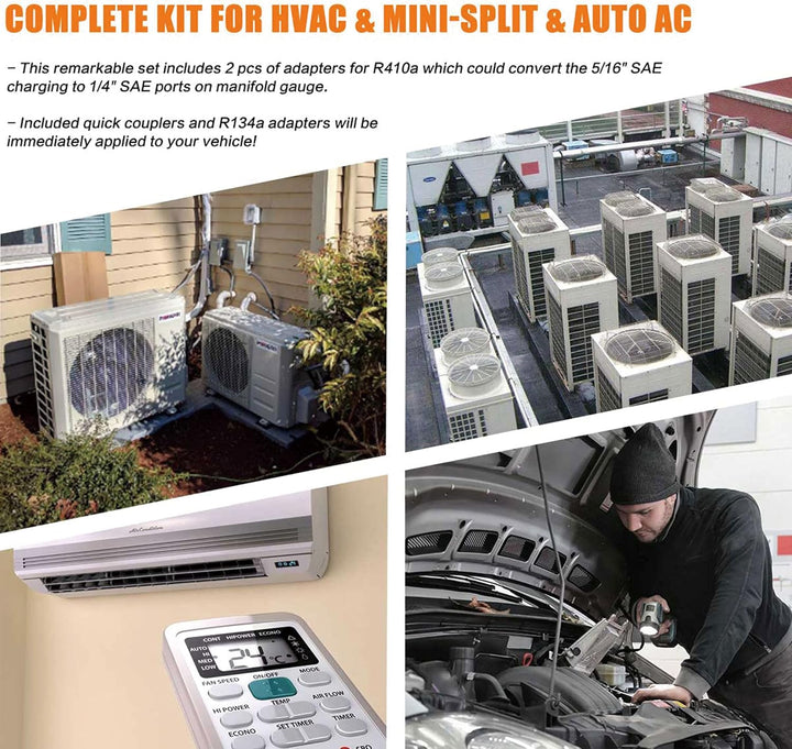 BACOENG Vakuumpumpe klimaanlage Set für HVAC/Auto AC Kältemittelaufladung, Klimaanlage Auto Befüllen