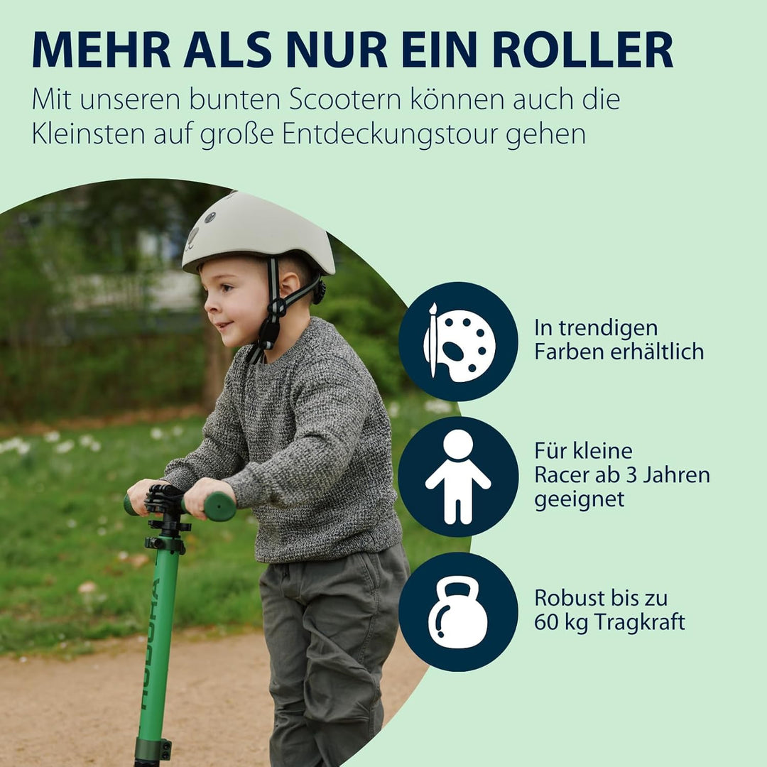 HUDORA Scooter Up 145 Junior - Hochwertiger & sicherer Kinder Roller ab 3 Jahre - Zusammenklappbarer
