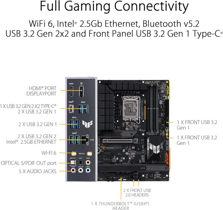 ASUS TUF GAMING H770-PRO WIFI Mainboard Sockel Intel LGA 1700 (Intel H770, ATX, PCIe 5.0, DDR5-Speic