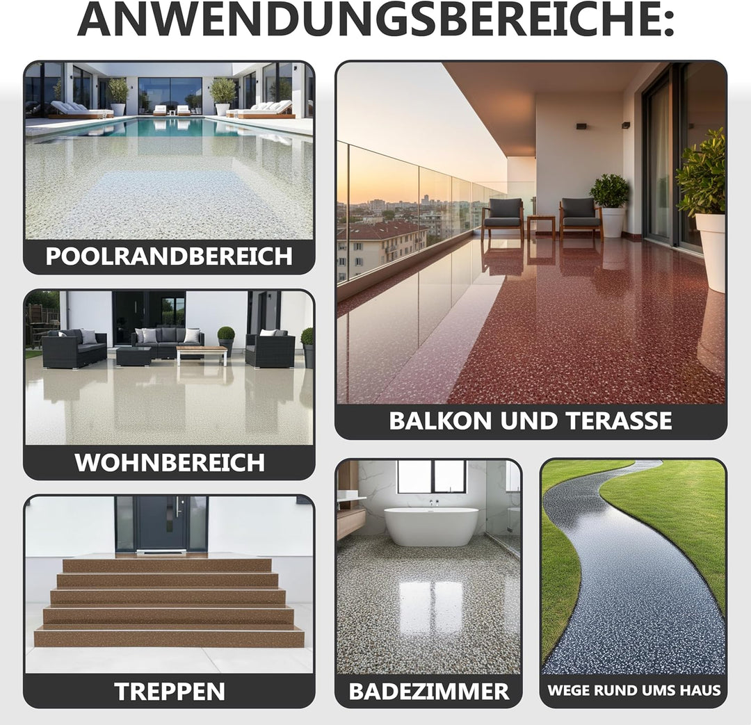 2K Bindemittel für Steinteppich Haftvermittler Natursteinteppich W727-6Kg, 6Kg