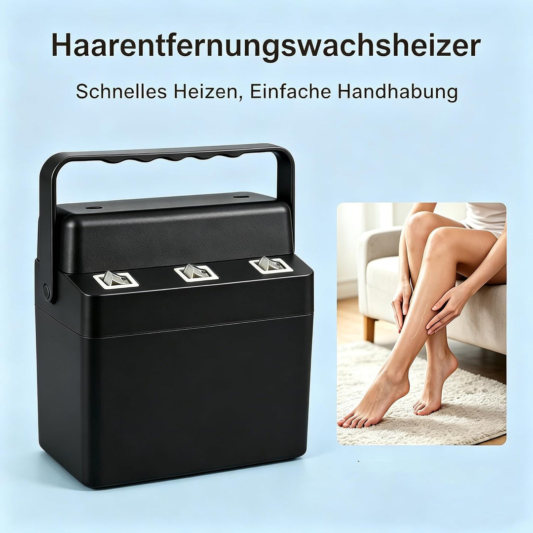 3-in-1 Roll-On Waxing Set, Schnellheizender Wax Maschine, Wachswärmer mit 3 Honigwachs-Nachfüllungen