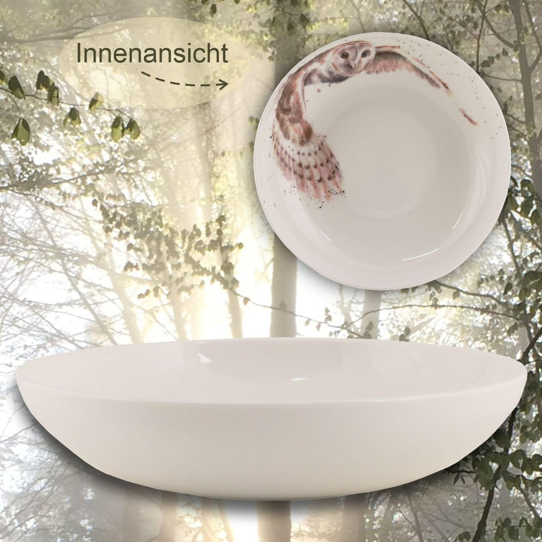 Wrendale Designs Porzellan Pasta- & Suppenteller Eule ca. 22cm D Royal Worcester tiefer Suppen-Telle