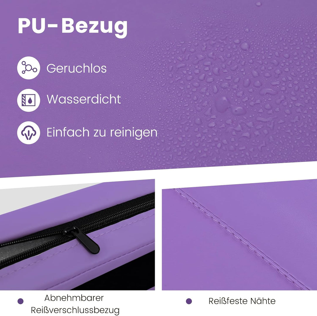 COSTWAY 300 x 120 x 5 cm Weichbodenmatte, Gymnastikmatte klappbar, Turnmatte aus PU mit Kletterversc