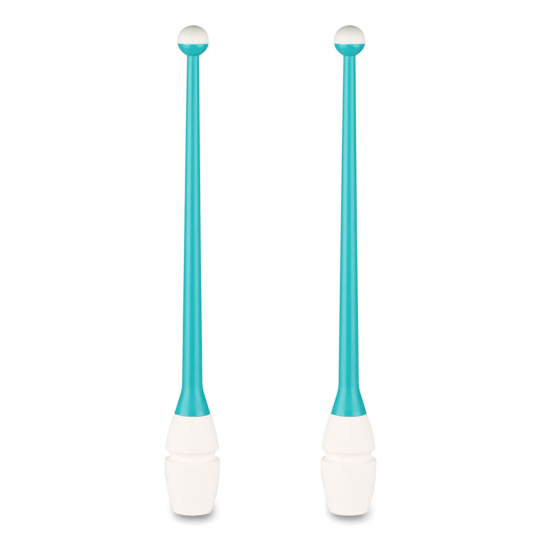 DRUNA Einsteckbare Keulen für Rhythmische Sportgymnastik Indigo 36 cm Türkis-weiss, Türkis-weiss