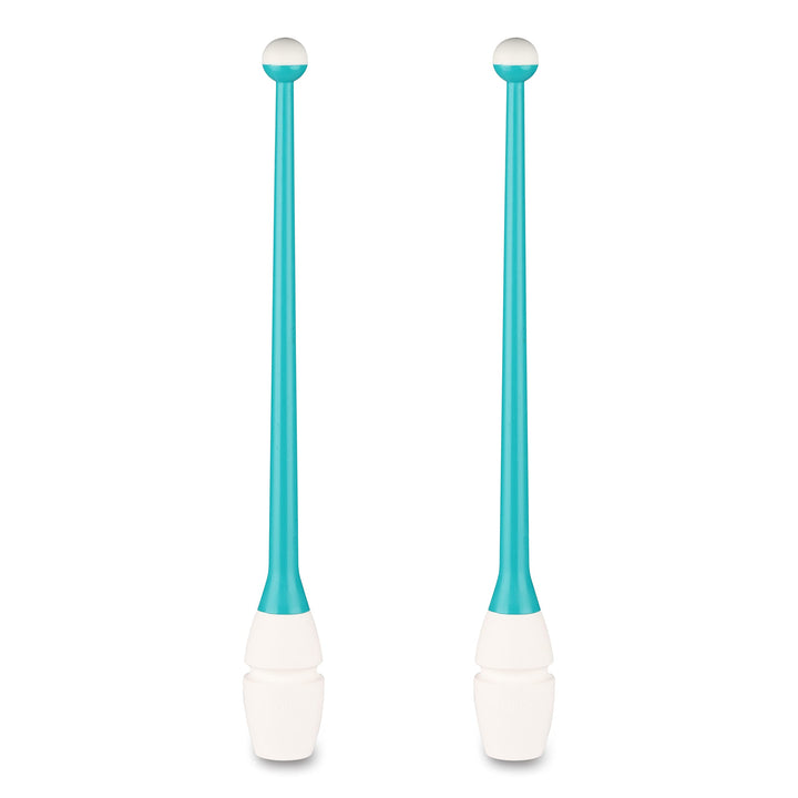 DRUNA Einsteckbare Keulen für Rhythmische Sportgymnastik Indigo 36 cm Türkis-weiss, Türkis-weiss
