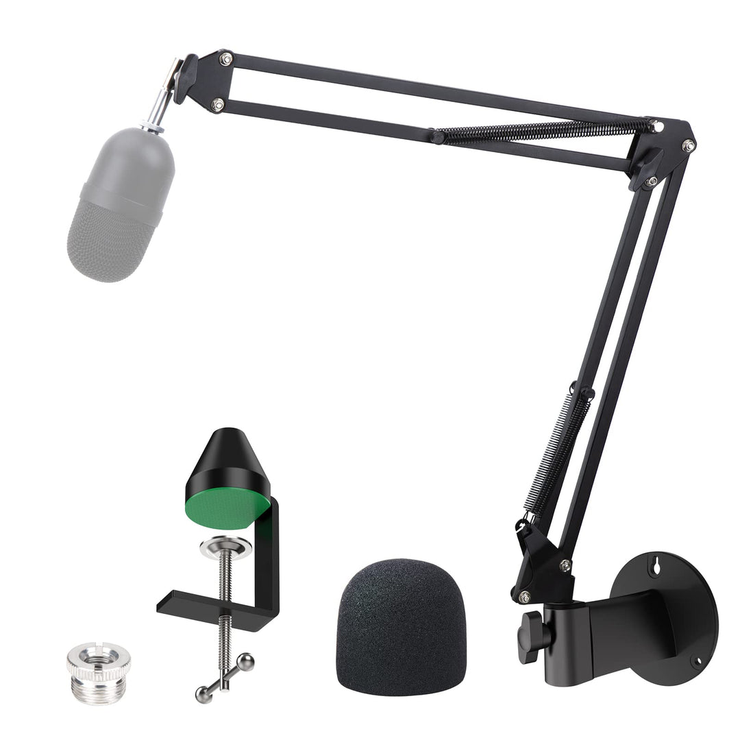 Razer Seiren Mini Mikrofonarm, Wandhalterung Boom Arm mit Mikrofonabdeckung, Schaumstoff und Tischha