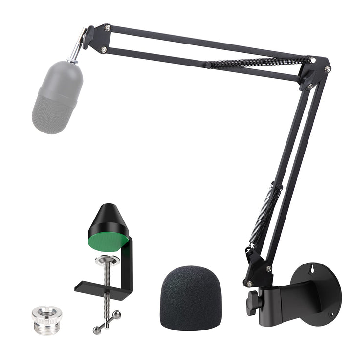 Razer Seiren Mini Mikrofonarm, Wandhalterung Boom Arm mit Mikrofonabdeckung, Schaumstoff und Tischha