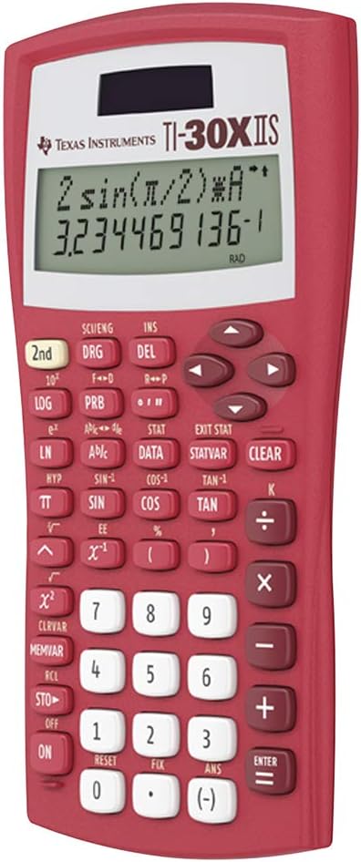 Texas Instruments TI-30X IIS Solar Scientific Calculator Solar Red 1 Rot, 1 Rot