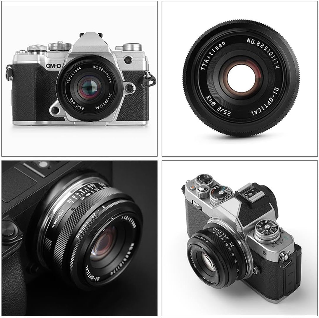 TTArtisan APS-C 25 mm F2 Metallgehäuse, kompatibel mit Fuji X-Halterung, Schwarz Schwarz 25 mm F2, S