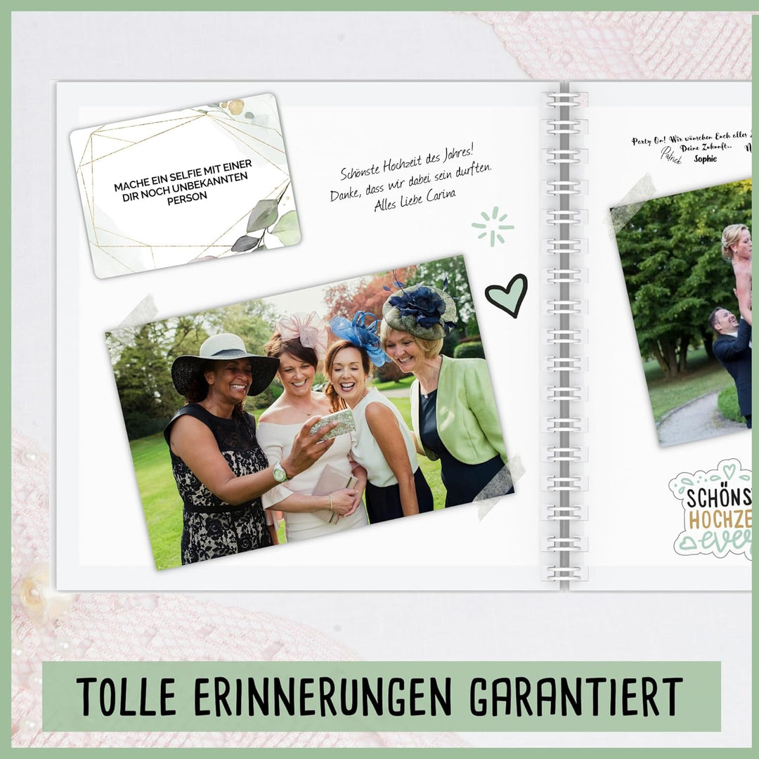 Fotospiel Hochzeit Set by snaPmee - 50+4 Fotoaufgaben, Fotobuch (Hardcover) mit Stift, 133 Sticker,