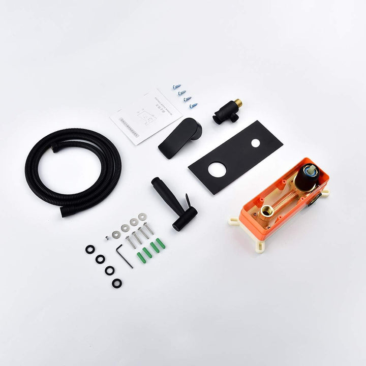 Tecmolog Handbrause WC Edelstahl Bidet Handbrause Warmes und Kaltes Wasser Unterputz Thermostat mit
